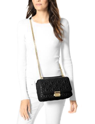 MICHAEL Michael Kors Quilted Chain Shoulder Bag in Black