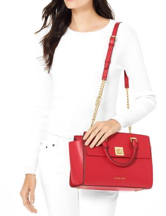 Michael Michael Kors Sylvia Crossgrain Leather Top Zip Satchel Brixton Baker