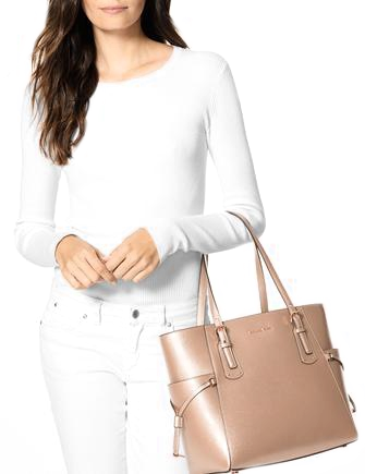Voyager east west crossgrain 2025 leather tote
