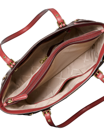 MICHAEL Michael Kors Women's Voyager East/West Signature Tote, Brown Handbag