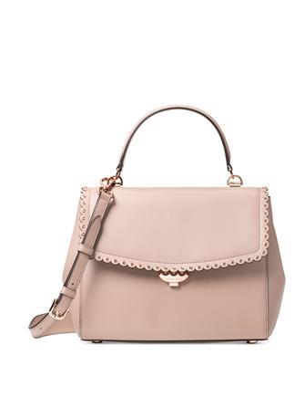 Michael Kors Soft Pink Ava Medium Leather Top Handle Satchel