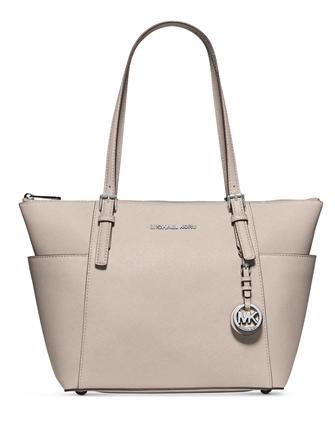 Michael Michael Kors Jet Set Top Zip Saffiano Leather Tote - Cement