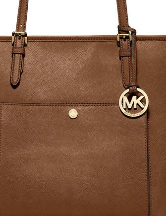 Michael Kors Jet Set Travel Large Saffiano Leather Top-zip Tote In