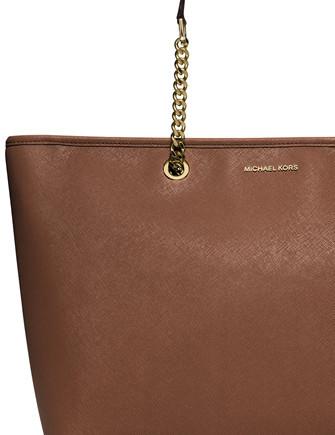 Michael Kors Purse | Jet Set Tote Bag | Burgundy with Gold Chain