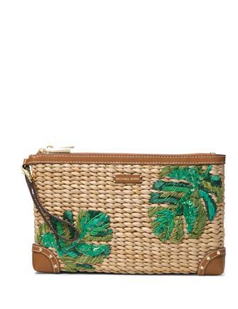Michael Michael Kors Malibu Straw Zip Clutch