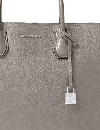 Michael kors mercer large leather tote pearl grey online