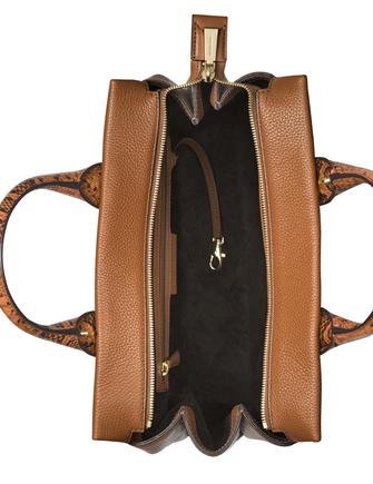Rollins small chevron leather satchel outlet