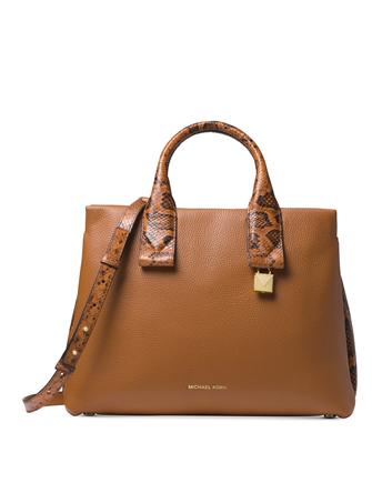 Michael kors rollins 2025 small pebbled leather satchel