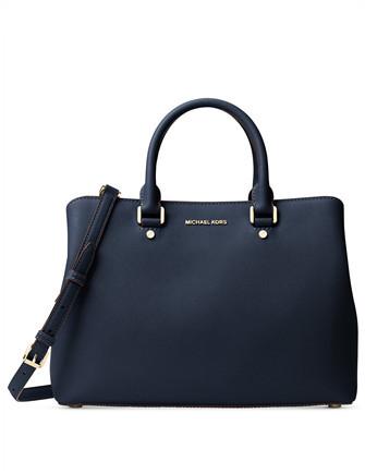 Savannah large sales saffiano leather satchel