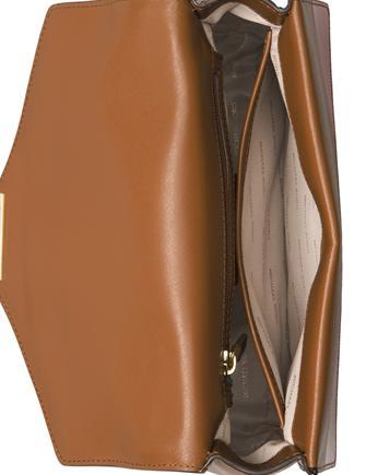 Michael Kors Hamilton Medium Satchel Key Lock Shoulder Bag In Signature  Brown 