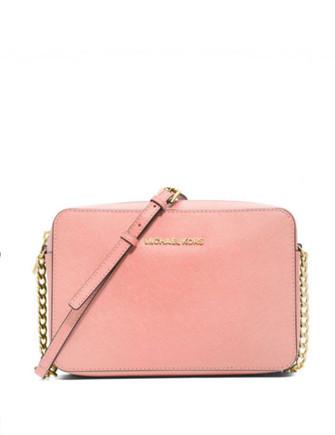 Michael Kors Jet Set Travel Saffiano Crossbody Pastel Pink