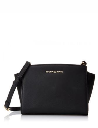 Michael Kors, Bags, Michael Kors Black Selma Medium Bag Satchel Saffiano