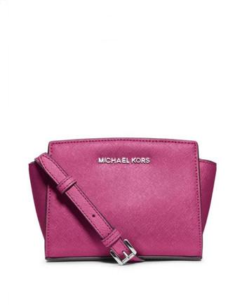 Michael Kors Prism Messenger Saffiano Leather Shoulder Bag In Pink