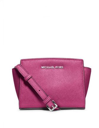 Michael Kors Purple Leather Mini Selma Crossbody Bag Michael Kors