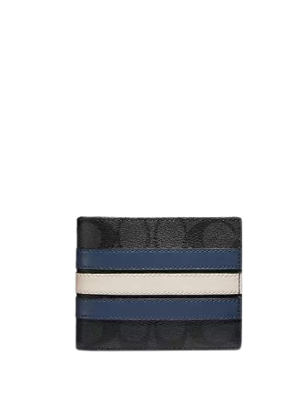 Coach 3 In 1 Wallet In Signature Canvas With Varsity Stripe