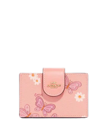 Coach Accordion Card Case With Lovely Butterfly Print