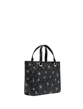 Coach Alice Satchel In Signature Canvas With Snowflake Print