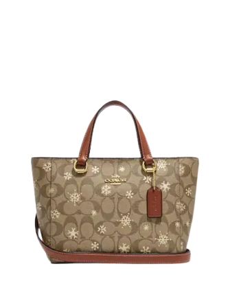 Coach Alice Satchel In Signature Canvas With Snowflake Print