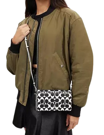 Coach Anna Foldover Clutch Crossbody In Signature Canvas