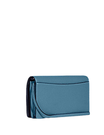 COACH Foldover Crossbody Clutch in Polished Pebble Leather