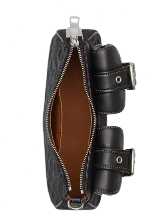 Ashton Baguette En Denim Signature Noir CQ184 Bandoulière Ashton Baguette En Denim Signature Noir CQ184 Bandoulière