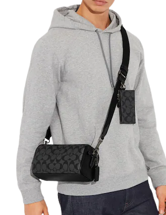 COACH Graham Crossbody Bag In Signature Canvas in Black for Men