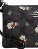 Coach Boxed Corner Zip Wristlet In Signature Canvas With Snowman Print
