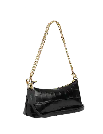 Buy Coach Fold-Over Wallet with Metal Chain Strap | Black Color Women |  AJIO LUXE
