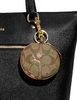 Coach Circular Coin Pouch In Signature Canvas With Cat Mittens Print