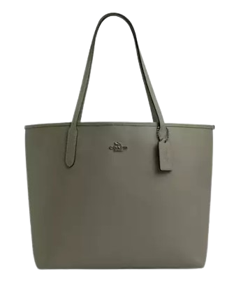 A4OK☆COACH☆CITY ZIP TOTE グロスグレイン・レザー Coach Green Crossgrain Leather City Zip Tote Coach | TLC