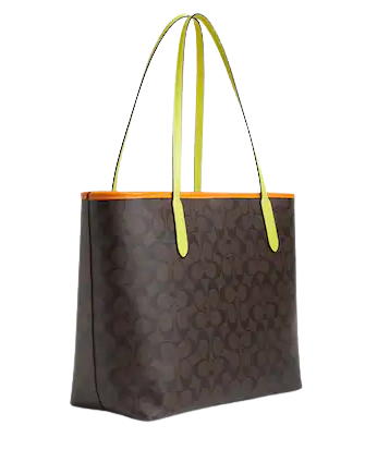 Coach City Tote In Colorblock Signature Canvas