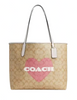 Coach City Tote In Signature Canvas With Heart Print