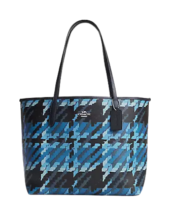 COACH City Tote With グラフィックチェック柄 トートバッグ Coach City Tote With Graphic Plaid Print | Brixton Baker