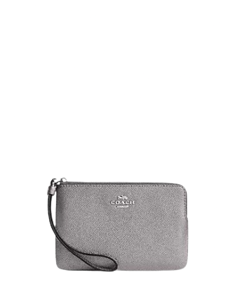 お値下げました❗️コーチ　ジップ　リスレット COACH ZIP WRISTLET Coach Corner Zip Wristlet In Signature Canvas With Stripe