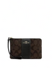 Coach Corner Zip Wristlet In Signature Canvas