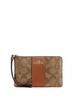 Coach Corner Zip Wristlet In Signature Canvas