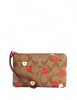 Coach Corner Zip Wristlet In Signature Canvas With Apple Print