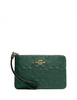 Coach Corner Zip Wristlet In Signature Leather