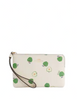 Coach Corner Zip Wristlet With Apple Print