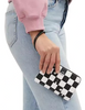 Coach Corner Zip Wristlet With Checkerboard Print