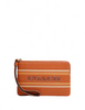 Coach Corner Zip Wristlet With Coach Stripe