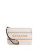 Coach Corner Zip Wristlet With Coach Stripe