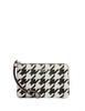 Coach Corner Zip Wristlet With Houndstooth Print