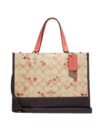 Coach Dempsey Carryall In Signature Canvas With Heart And Star Print