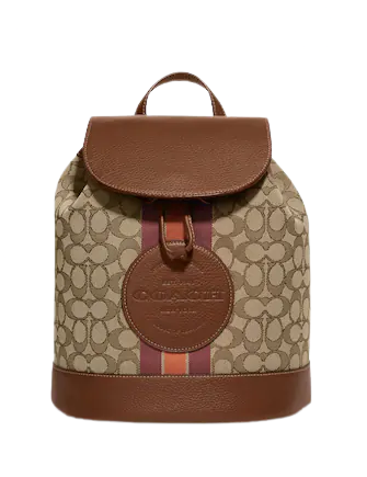 Coach Dempsey Drawstring Backpack In Signature Jacquard With Coach Patch And Stripe
