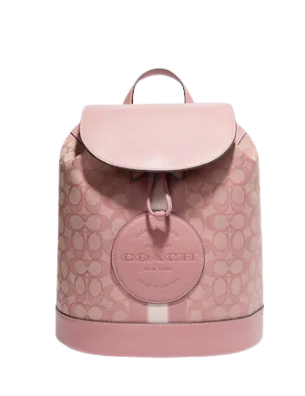 coach backpack women pink Coach Dempsey Drawstring Backpack In Signature Jacquard With Coach Patch And Stripe