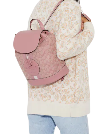 coach backpack cinch top Coach Dempsey Drawstring Backpack In Signature Jacquard With Coach Patch And Stripe