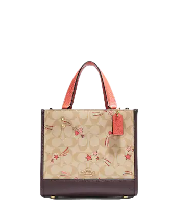 Coach Dempsey Tote 22 In Signature Canvas With Heart And Star Print