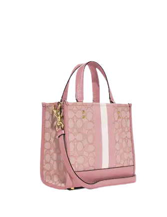 Coach Dempsey Tote 22 In Signature Jacquard With Stripe And Coach Coach Dempsey Tote 22 In Signature Jacquard With Stripe And Coach
