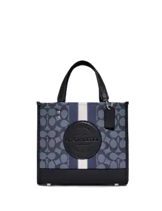 【COACH】Dempsey Tote 22 In Jacquard With Coach Patch 4Color Coach Dempsey Tote 22 In Signature Jacquard With Stripe And